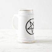 Pentagram Stein mit Zitat Bierglas (Vorderseite Links)