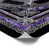 Pentagram Triskelion Amethyst Moon Poster (Ecke)