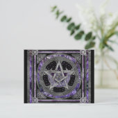 Pentagram Triskelion Amethyst Moon Postkarte (Stehend Vorderseite)