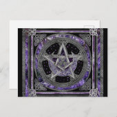 Pentagram Triskelion Amethyst Moon Postkarte (Vorne/Hinten)