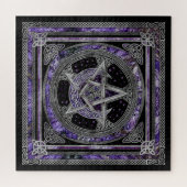 Pentagram Triskelion Amethyst Moon Puzzle (Horizontal)