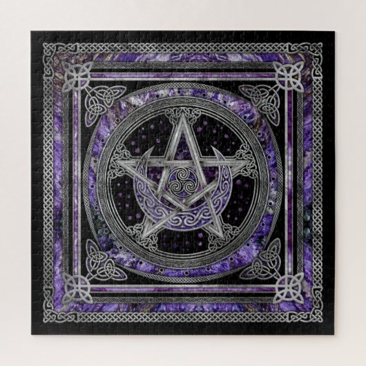 Pentagram Triskelion Amethyst Moon Puzzle (Vertikal)