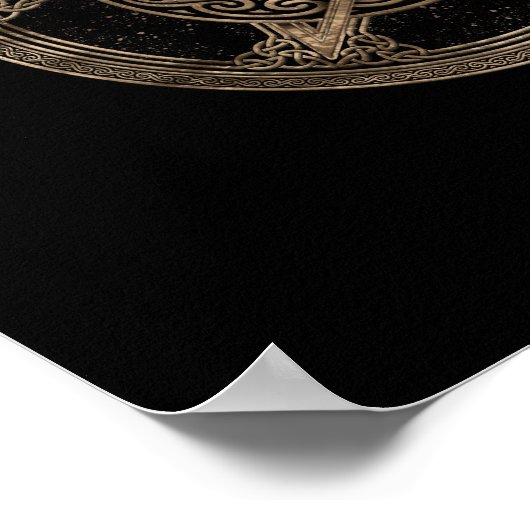 Pentagram Triskelion Moon Ornament Poster (Ecke)