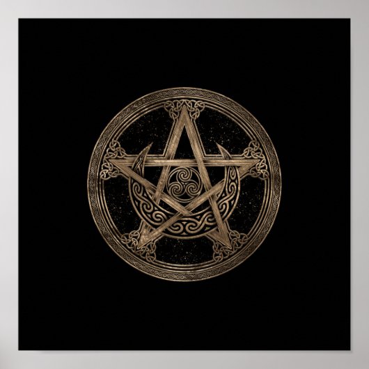 Pentagram Triskelion Moon Ornament Poster (Vorne)