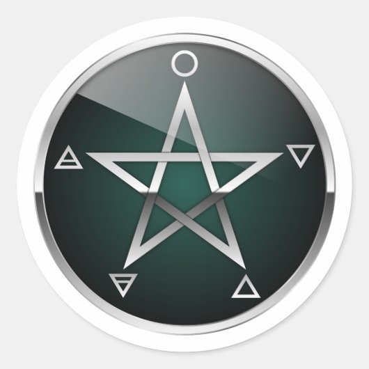 Pentagramm 041020 runder aufkleber (Vorderseite)