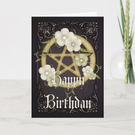 Pentagramm 2 Wicca Happy Birthday Card Karte (Vorderseite)