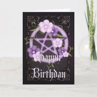 Pentagramm 5 Wicca Happy Birthday Grußkarte