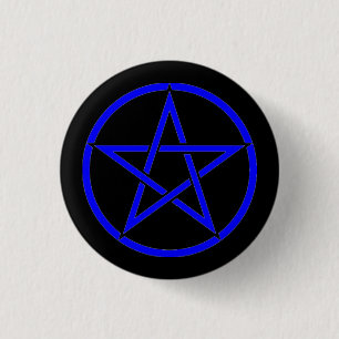 Pentagramm-Abzeichen für Schwarz und Blau-Pentagra Button