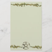 Pentagramm auf Holz Briefpapier (Vorderseite)