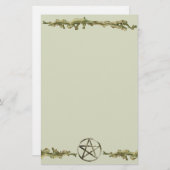 Pentagramm auf Holz Briefpapier (Vorne/Hinten)