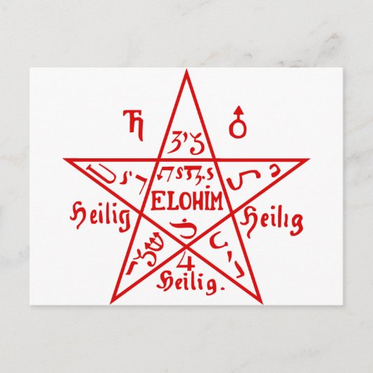 Pentagramm aus dem Sechsten Buch Moses Postkarte (Vorderseite)