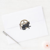 Pentagramm Black Cat Runder Aufkleber (Umschlag)