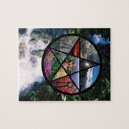 Pentagramm-Collage Puzzle (Horizontal)