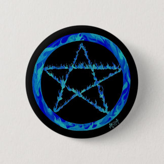 Pentagramm der blauen Flamme Button