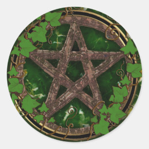 Pentagramm der Erde Runder Aufkleber