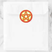 Pentagramm des Feuers Runder Aufkleber (Tasche)