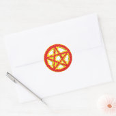 Pentagramm des Feuers Runder Aufkleber (Umschlag)