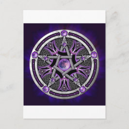 Pentagramm des Lila Mondes Postkarte