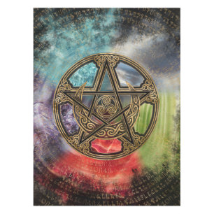 Pentagramm Elemental Triskelion Moon Ornament Tischdecke