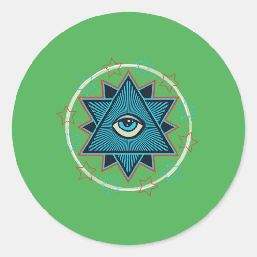 Pentagramm Fünfstern Geheimkult von Mächten okkult Runder Aufkleber (Vorderseite)