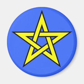 Pentagramm gelb auf blau magnet