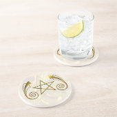 Pentagramm Goldtone Getränkeuntersetzer (Seite)