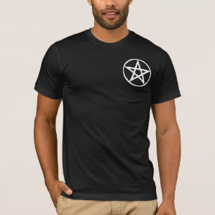 Pentagramm Groß auf Weiß T-Shirt