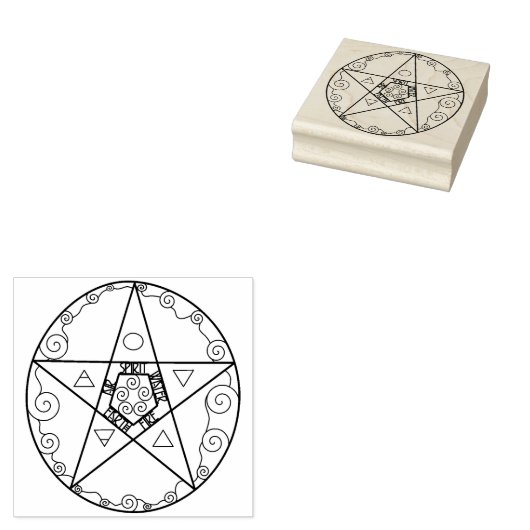 Pentagramm Gummistempel (Stempel)