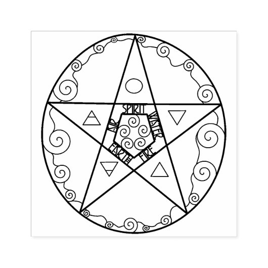Pentagramm Gummistempel (Prägung)
