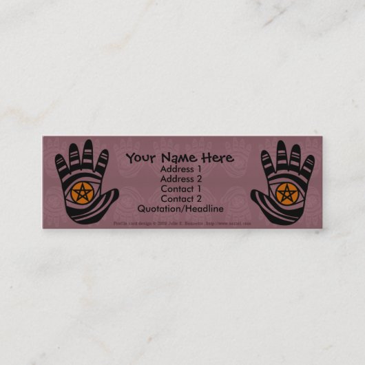 Pentagramm Hands-Visitenkarte Mini Visitenkarte (Vorderseite)