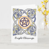 Pentagramm Knüpfarbeit Muster Segen Karte (Gelbe Blume)