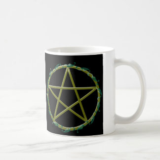 Pentagramm mit Blätter Kaffeetasse