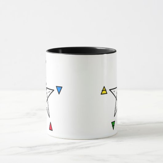 Pentagramm mit fünf Elementen (Wicca) Tasse (Zentrum)