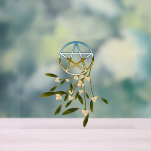 Pentagramm mit Mistletoe Acrylschild