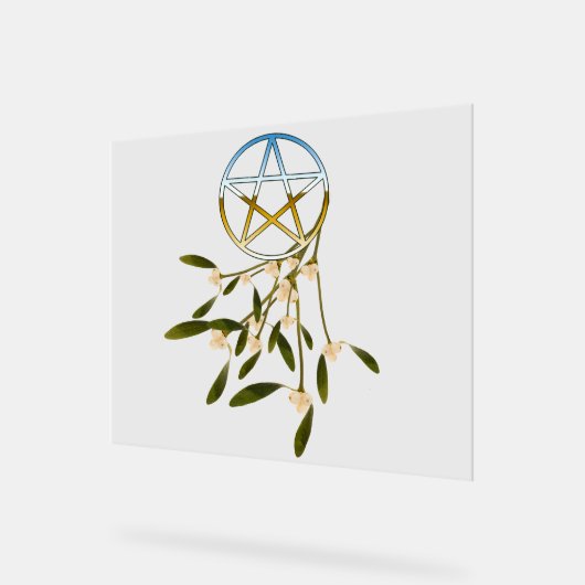 Pentagramm mit Mistletoe Acrylschild (Winkel)