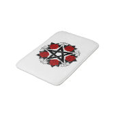 Pentagramm mit Rote Rosen Badematte (Schrägansicht)