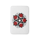 Pentagramm mit Rote Rosen Badematte (Vorderseite Vertikal)