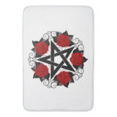 Pentagramm mit Rote Rosen Badematte (Vorderseite Vertikal)