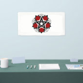 Pentagramm mit Rote Rosen Banner (Messe)