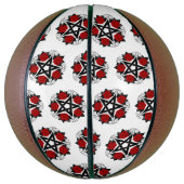 Pentagramm mit Rote Rosen Basketball (Vertikal)