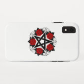 Pentagramm mit Rote Rosen Case-Mate iPhone Hülle (Rückseite (Horizontal))
