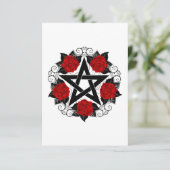 Pentagramm mit Rote Rosen Dankeskarte (Stehend Vorderseite)