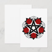 Pentagramm mit Rote Rosen Dankeskarte (Vorne/Hinten)
