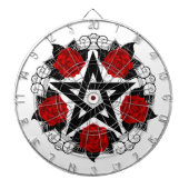 Pentagramm mit Rote Rosen Dartscheibe (vorne)