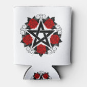 Pentagramm mit Rote Rosen Dosenkühler (Vorderseite)