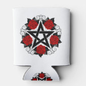 Pentagramm mit Rote Rosen Dosenkühler (Rückseite)