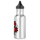Pentagramm mit Rote Rosen Edelstahlflasche (Rechts)