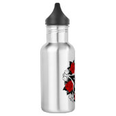 Pentagramm mit Rote Rosen Edelstahlflasche (Links)