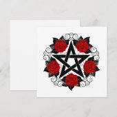 Pentagramm mit Rote Rosen Feiertagskarte (Vorne/Hinten)