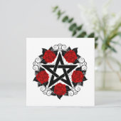 Pentagramm mit Rote Rosen Feiertagskarte (Stehend Vorderseite)